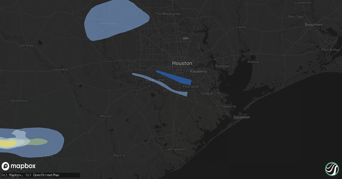 Hail map in Fresno, TX on February 14, 2026