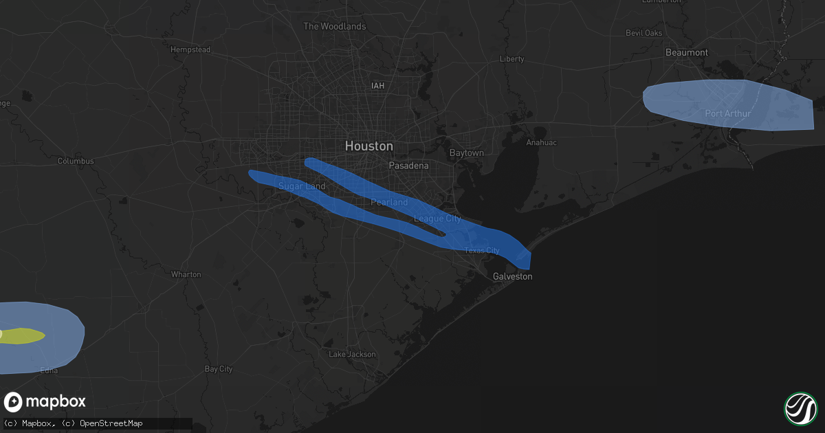 Hail map in Friendswood, TX on February 14, 2026