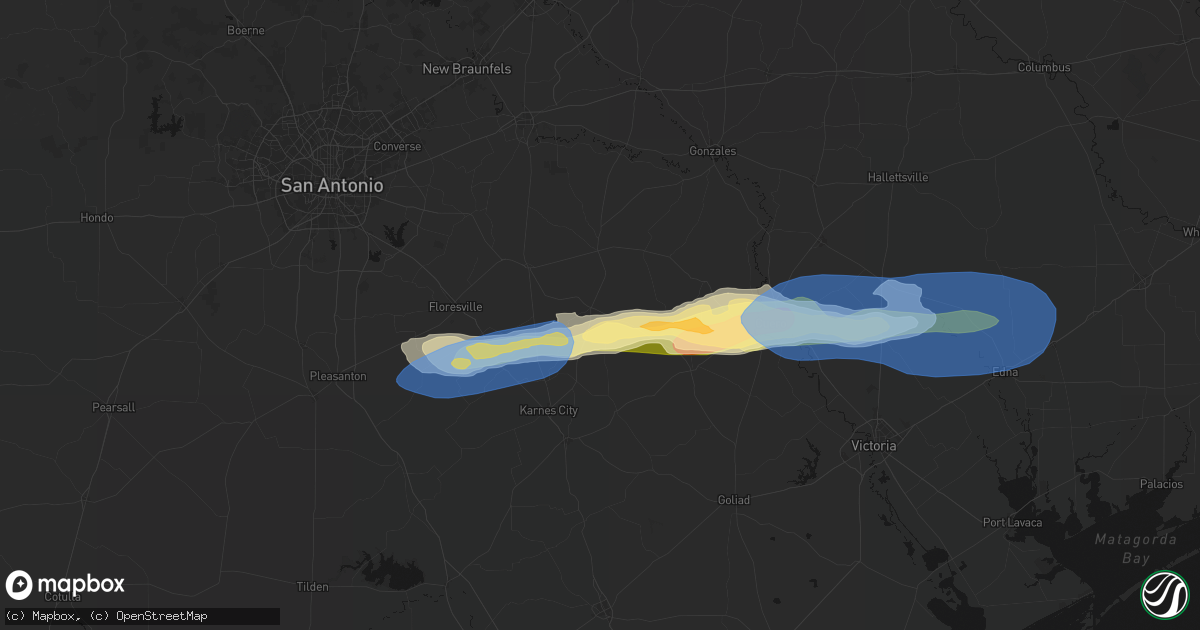 Hail map in Gillett, TX on February 14, 2026