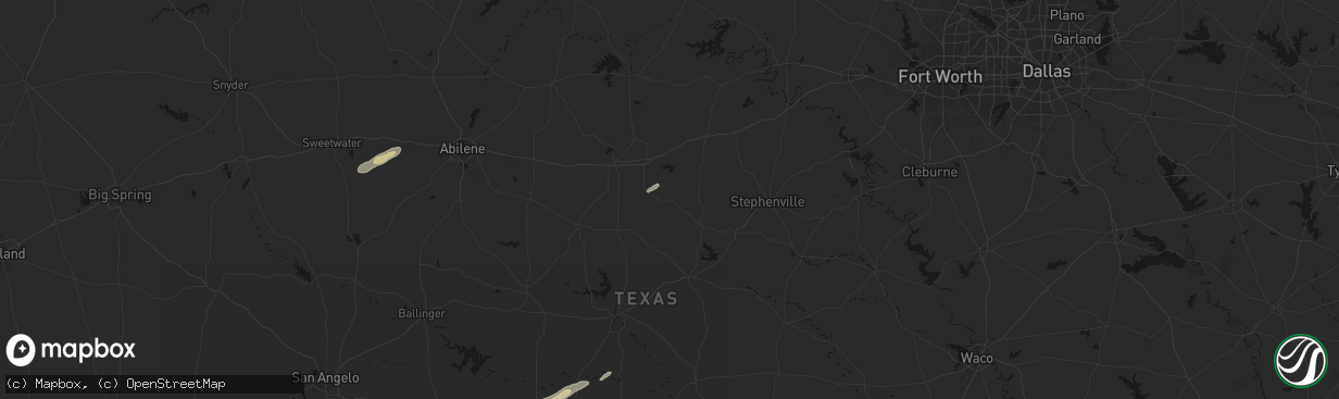 Hail map in Gorman, TX on February 14, 2026
