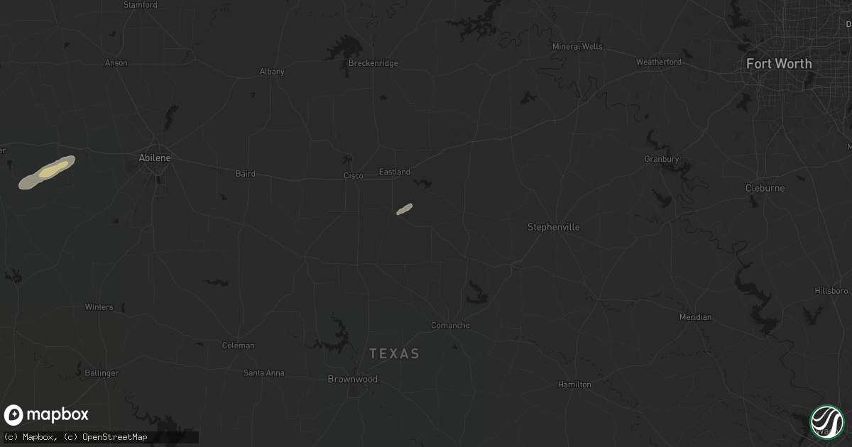 Hail map in Gorman, TX on February 14, 2026