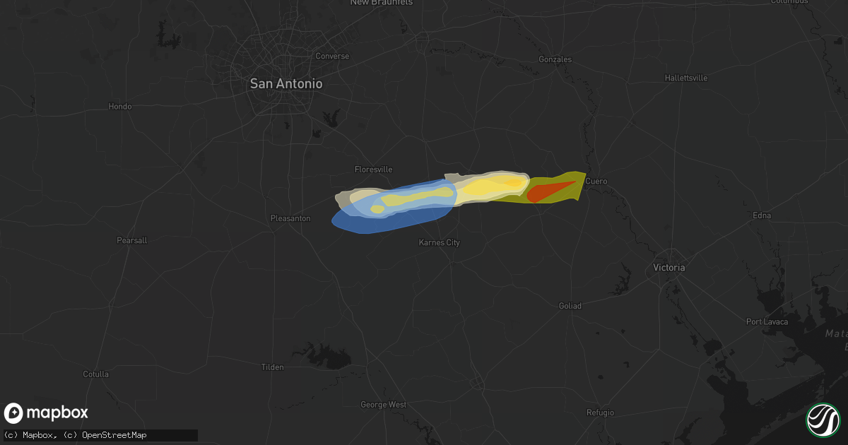 Hail map in Hobson, TX on February 14, 2026