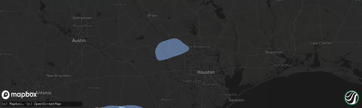Hail map in Hockley, TX on February 14, 2026