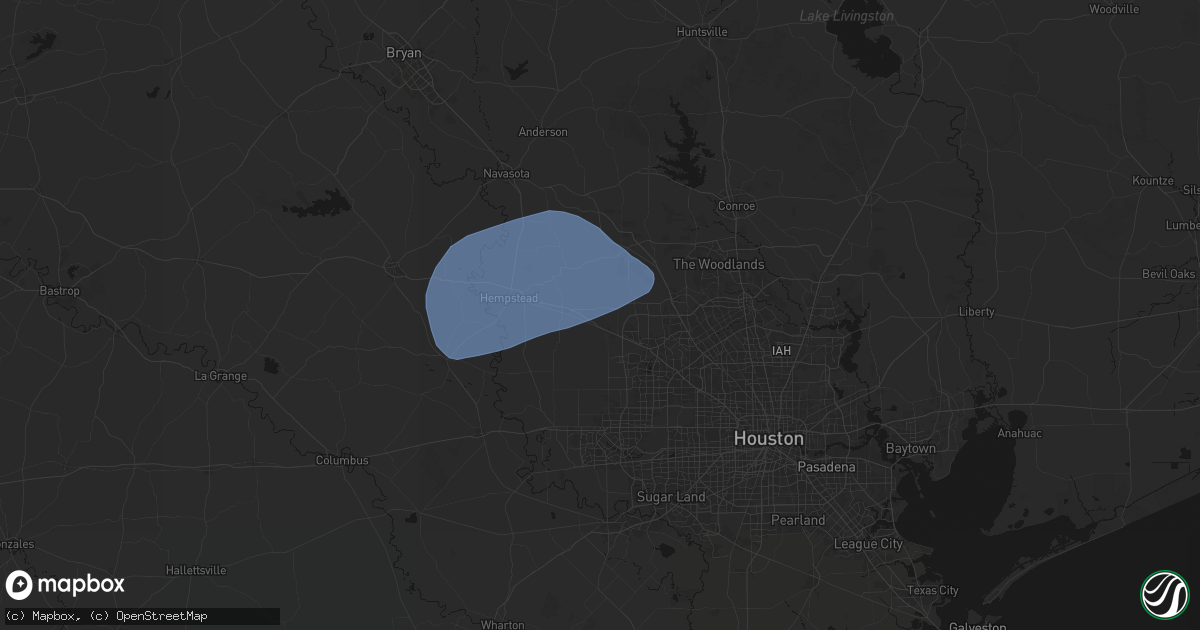 Hail map in Hockley, TX on February 14, 2026