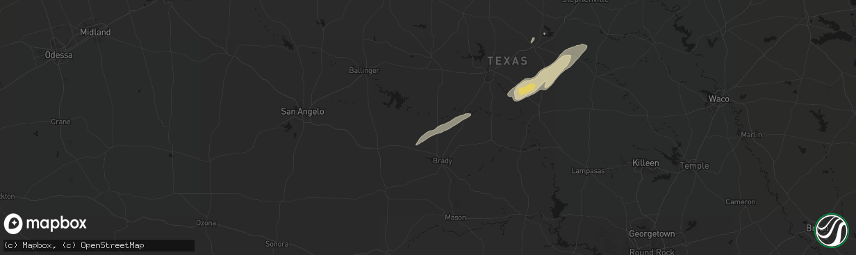 Hail map in Lohn, TX on February 14, 2026