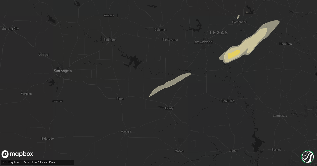 Hail map in Lohn, TX on February 14, 2026