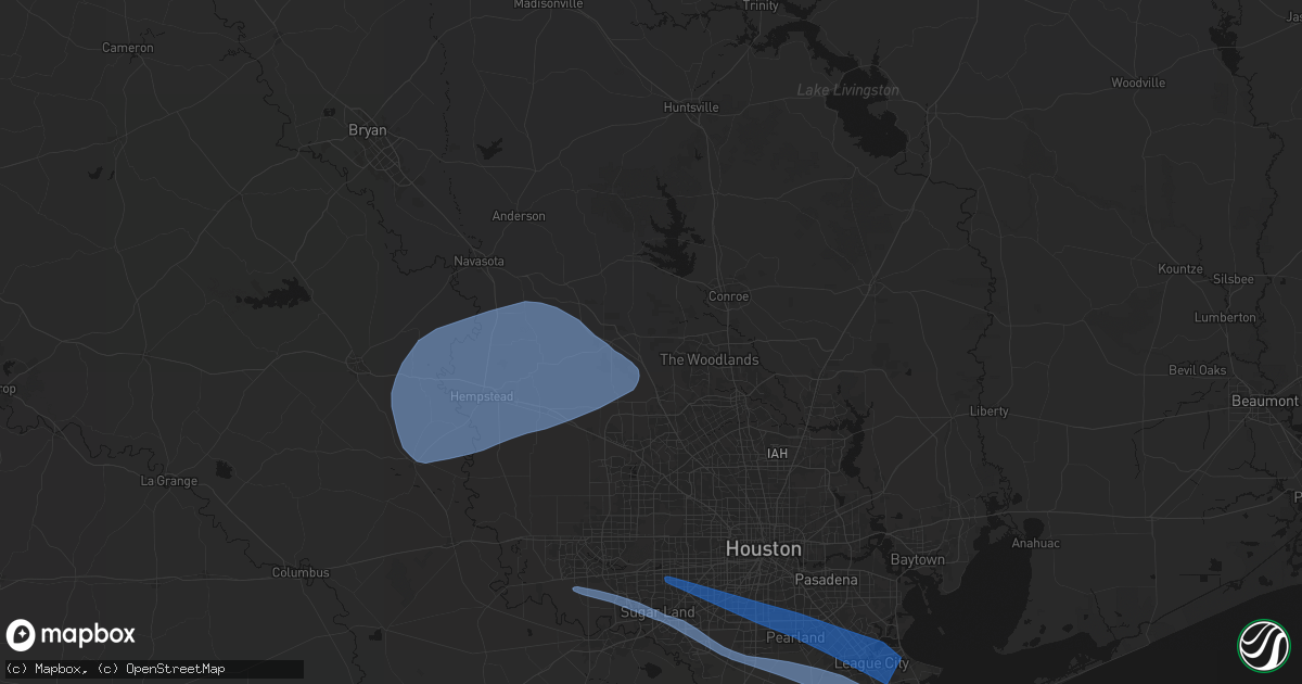 Hail map in Magnolia, TX on February 14, 2026