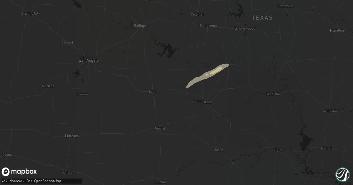 Hail map in Melvin, TX on February 14, 2026