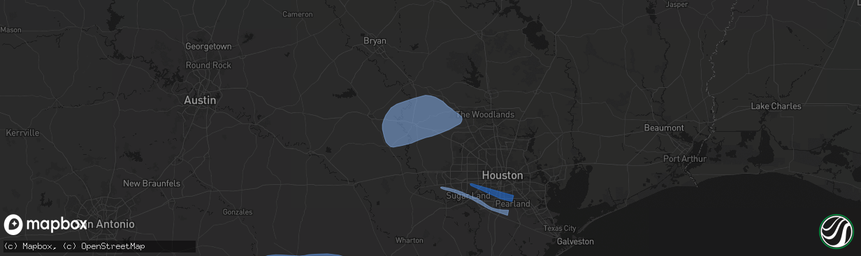 Hail map in Waller, TX on February 14, 2026