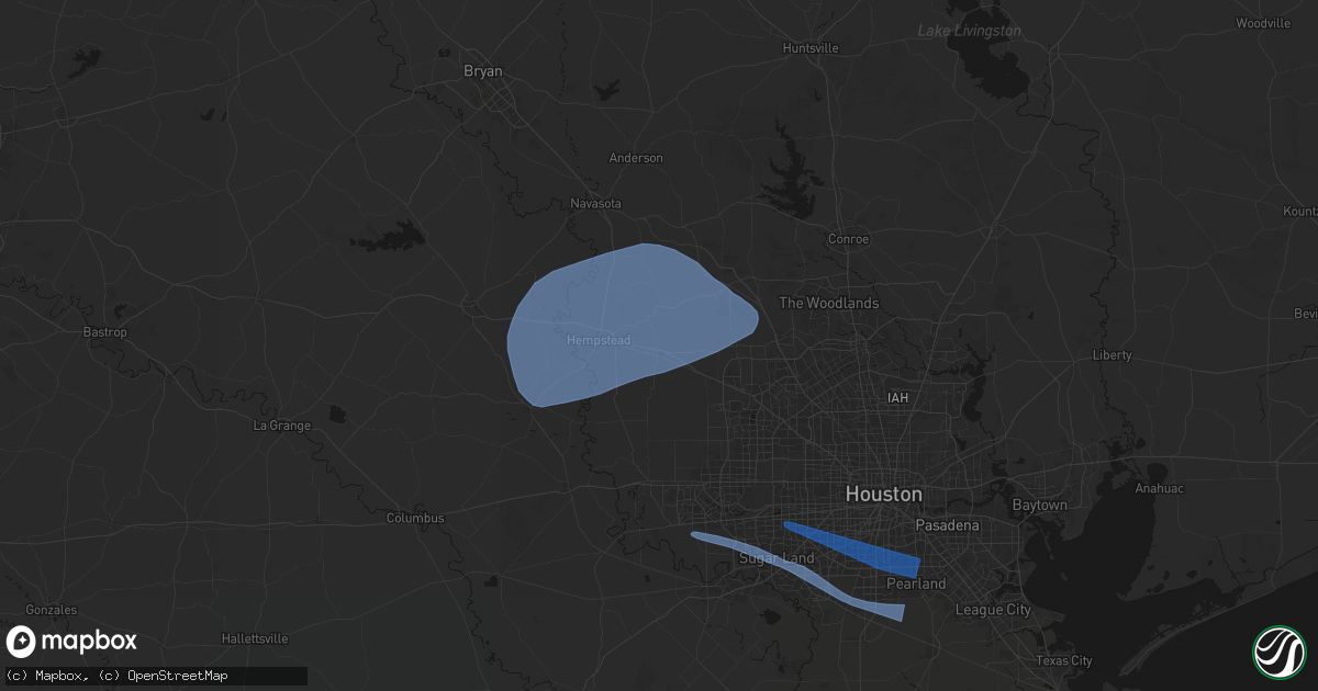 Hail map in Waller, TX on February 14, 2026