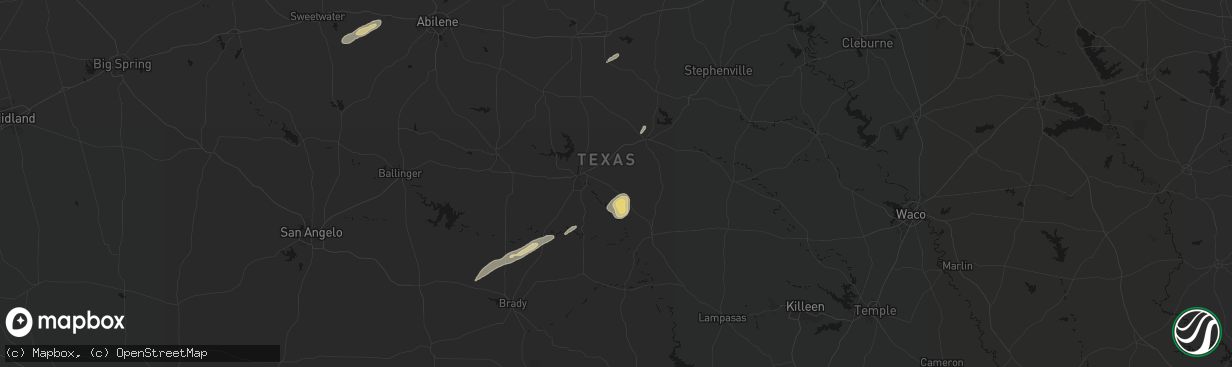 Hail map in Zephyr, TX on February 14, 2026
