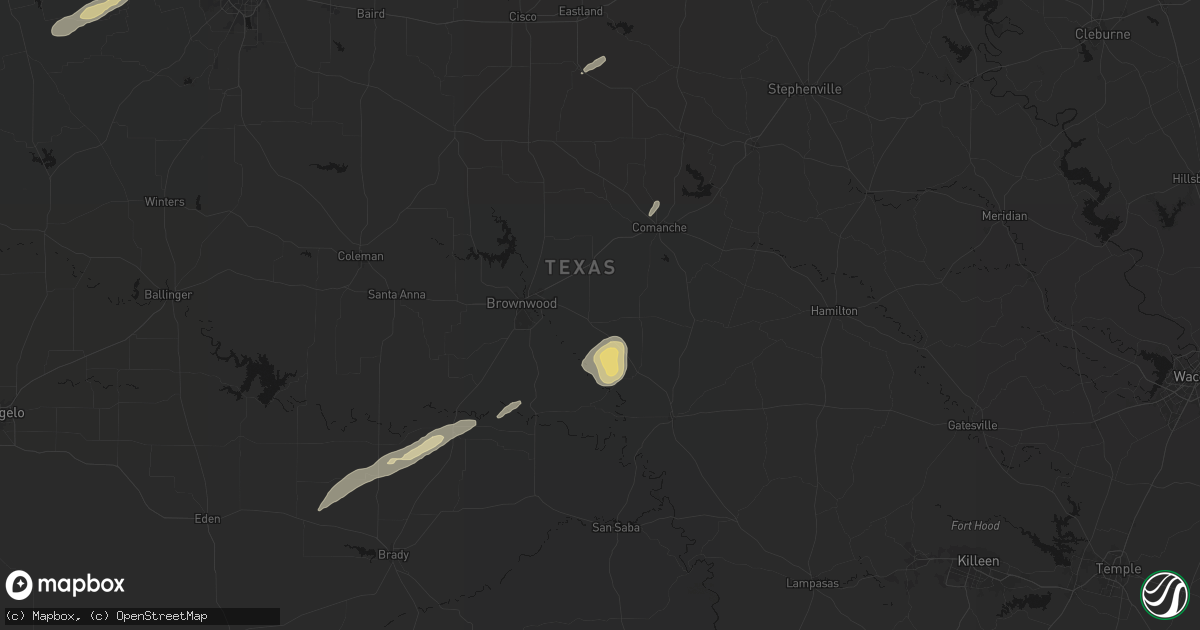 Hail map in Zephyr, TX on February 14, 2026