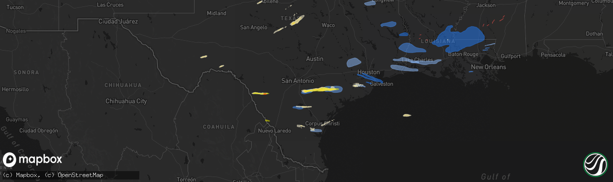 Hail map on February 14, 2026