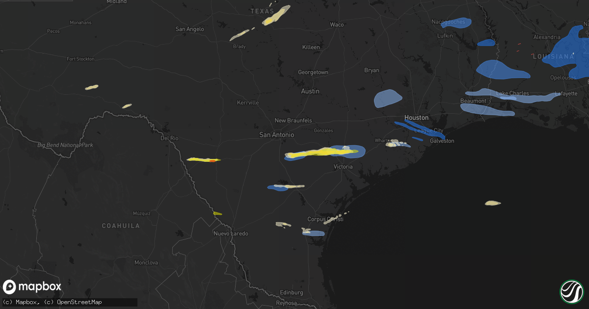 Hail map on February 14, 2026