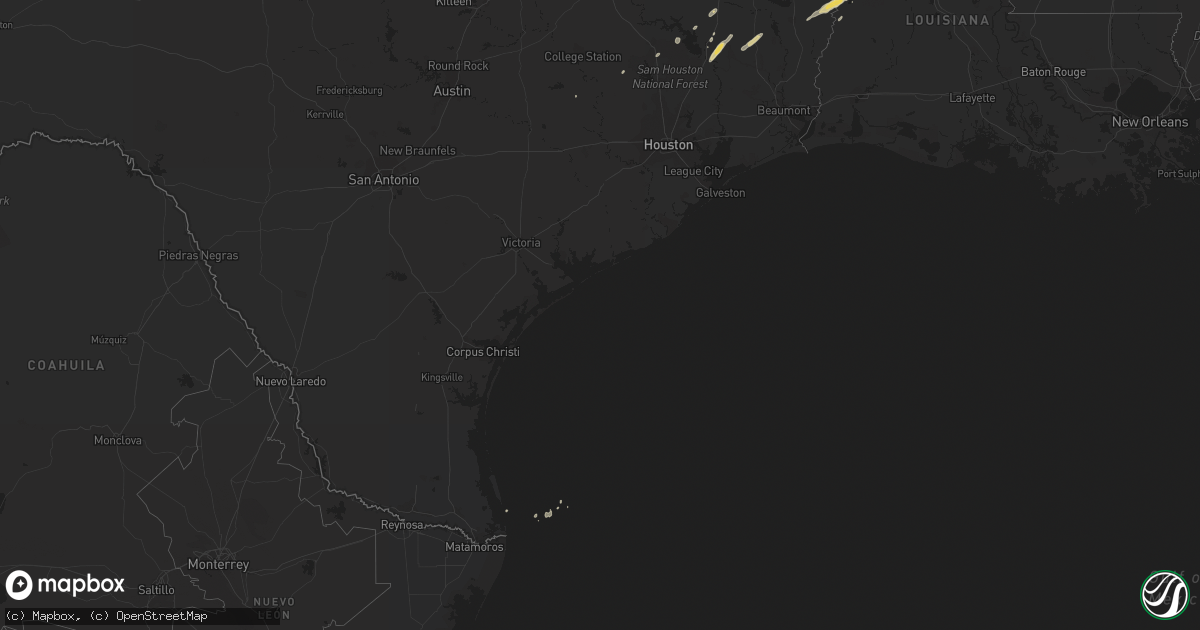 Hail map on February 15, 2012