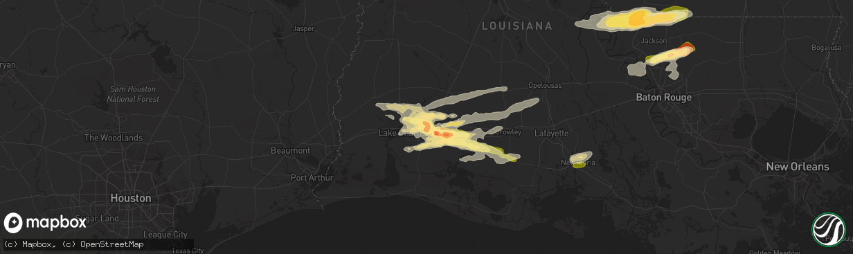 Hail map in Iowa, LA on February 15, 2016