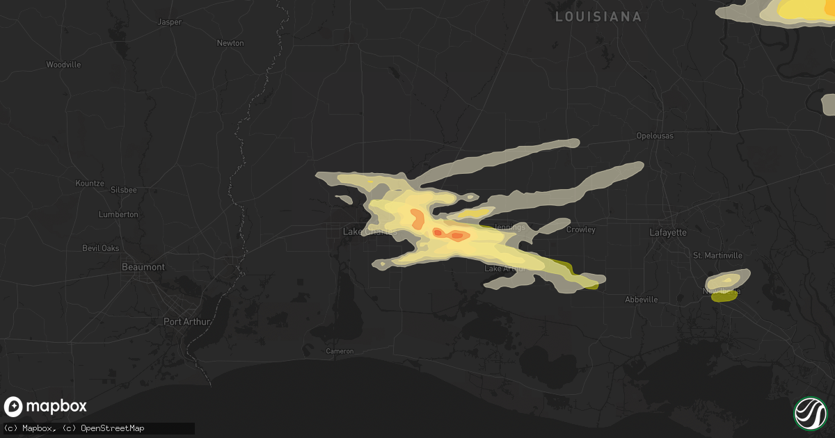 Hail map in Iowa, LA on February 15, 2016