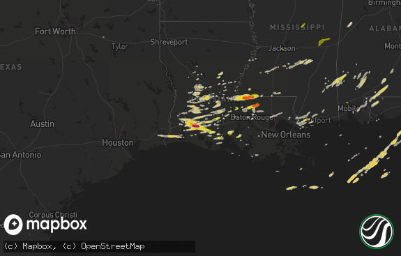 Hail map preview on 02-15-2016