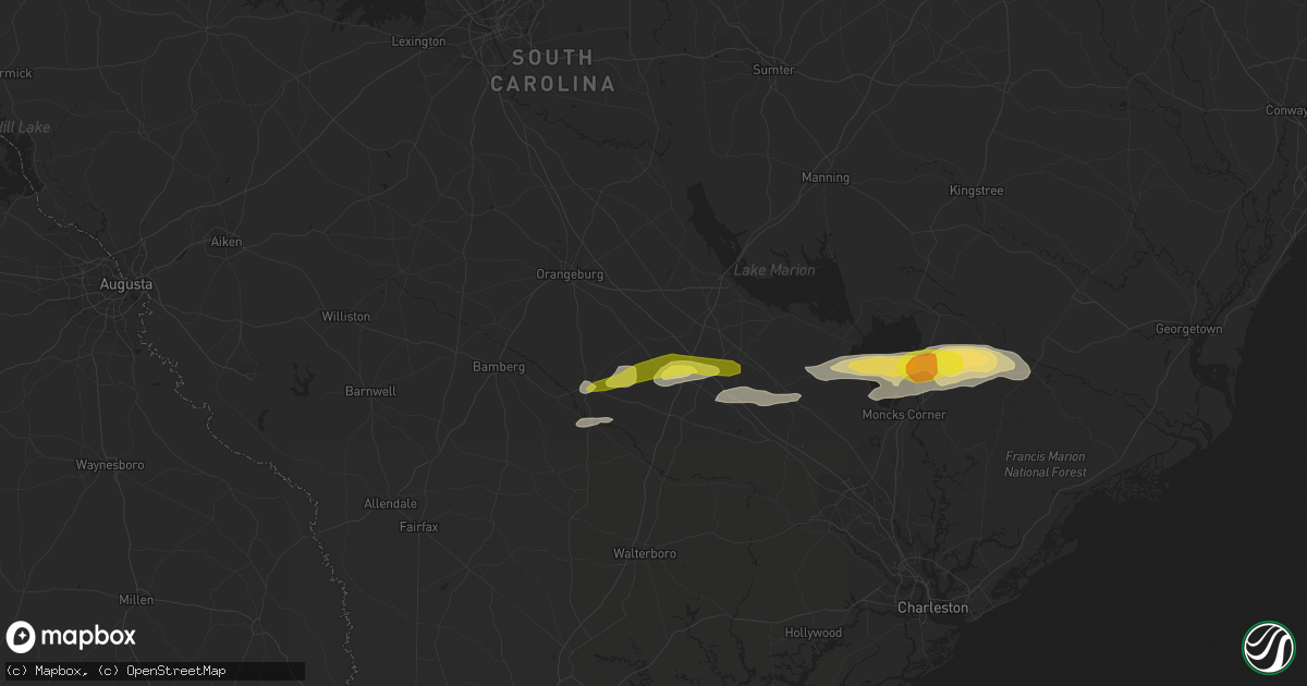 Hail map in Bowman, SC on February 15, 2017