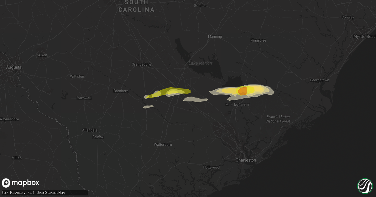Hail map in Harleyville, SC on February 15, 2017