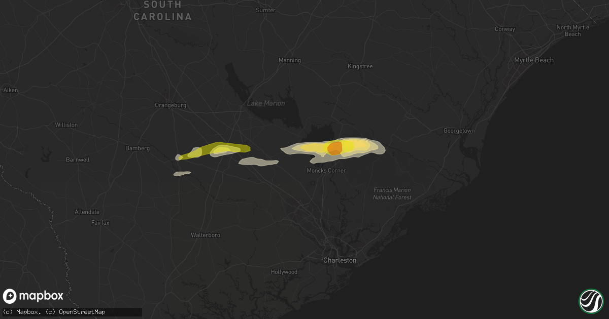 Hail map in Pinopolis, SC on February 15, 2017