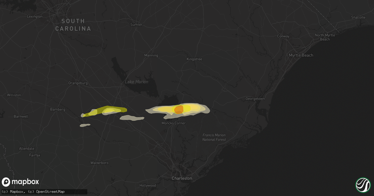 Hail map in Saint Stephen, SC on February 15, 2017