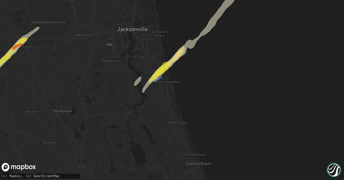 Hail map in Saint Augustine, FL on February 15, 2021