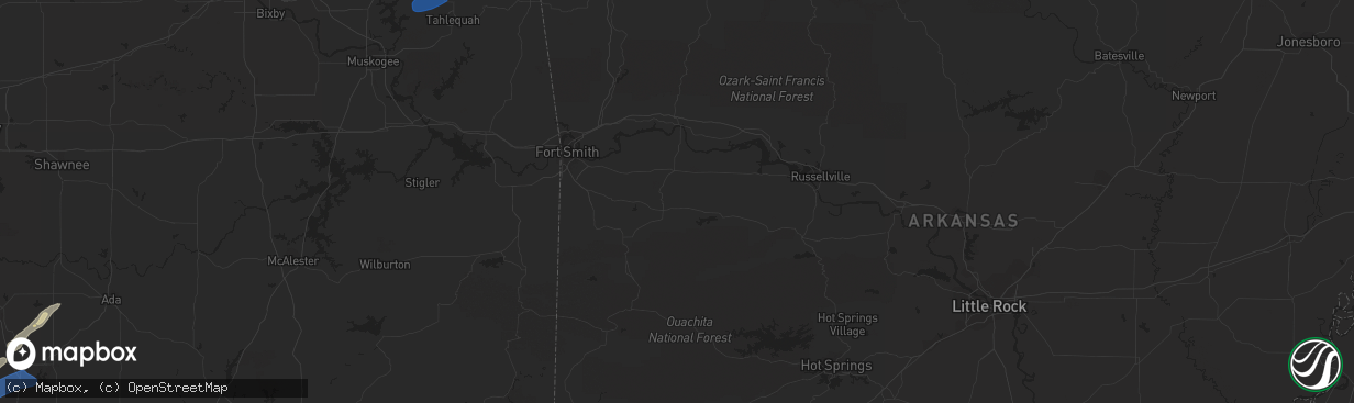 Hail map in Kansas, OK on February 15, 2023