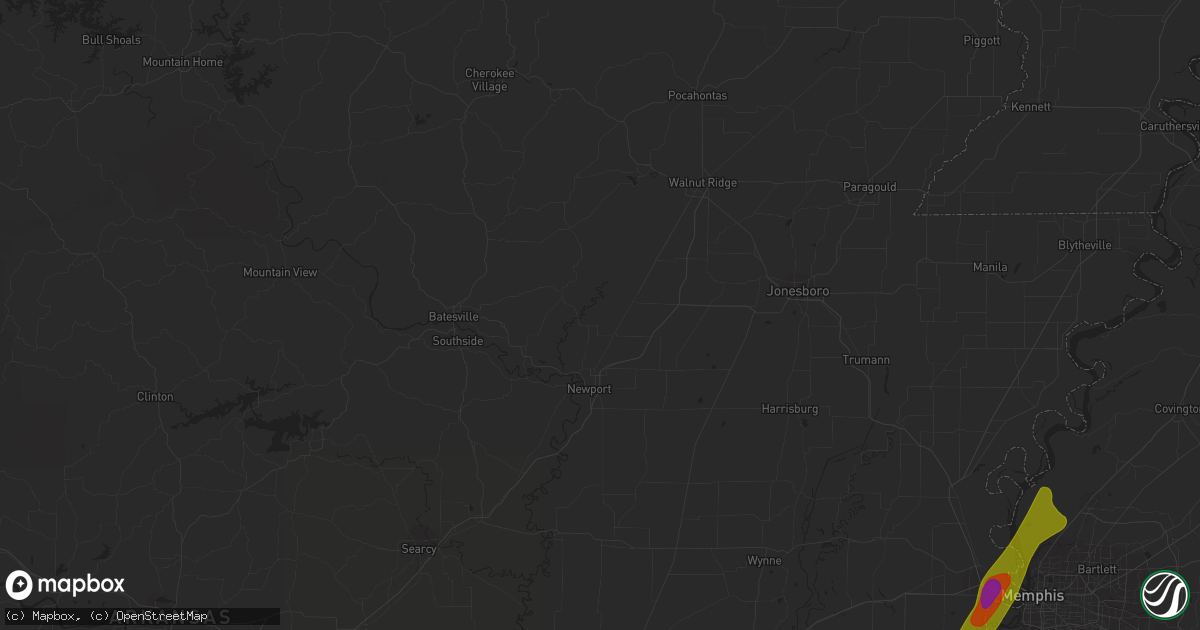 Hail map in Kimberling City, MO on February 15, 2023