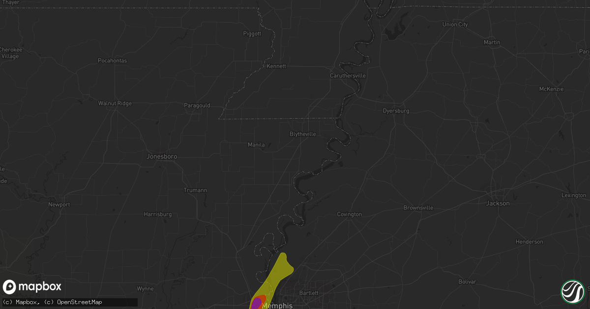 Hail map in Lampe, MO on February 15, 2023
