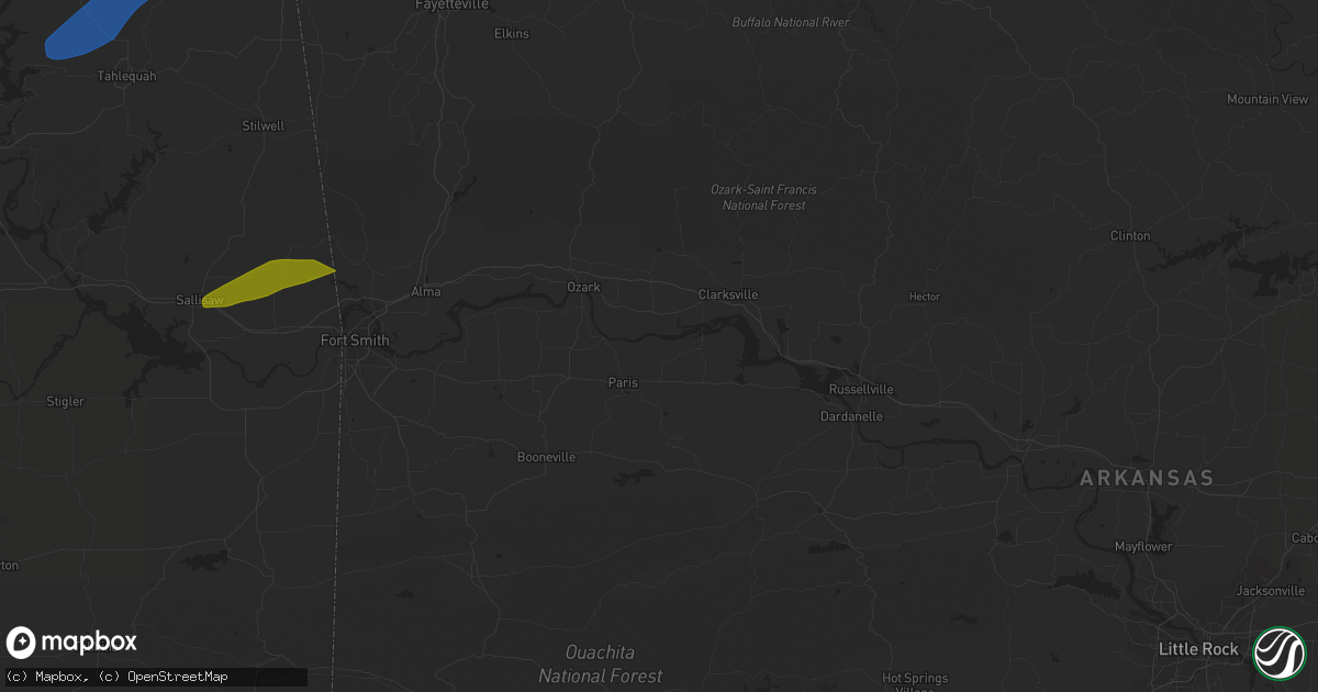 Hail map in Stonewall, OK on February 15, 2023