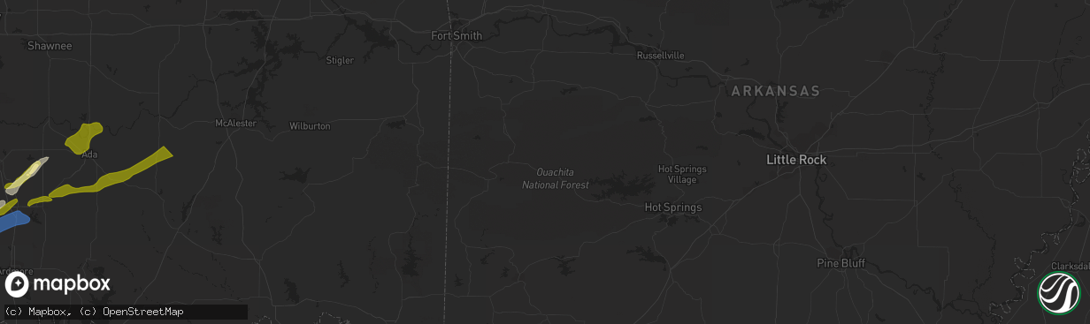 Hail map in Sulphur, OK on February 15, 2023