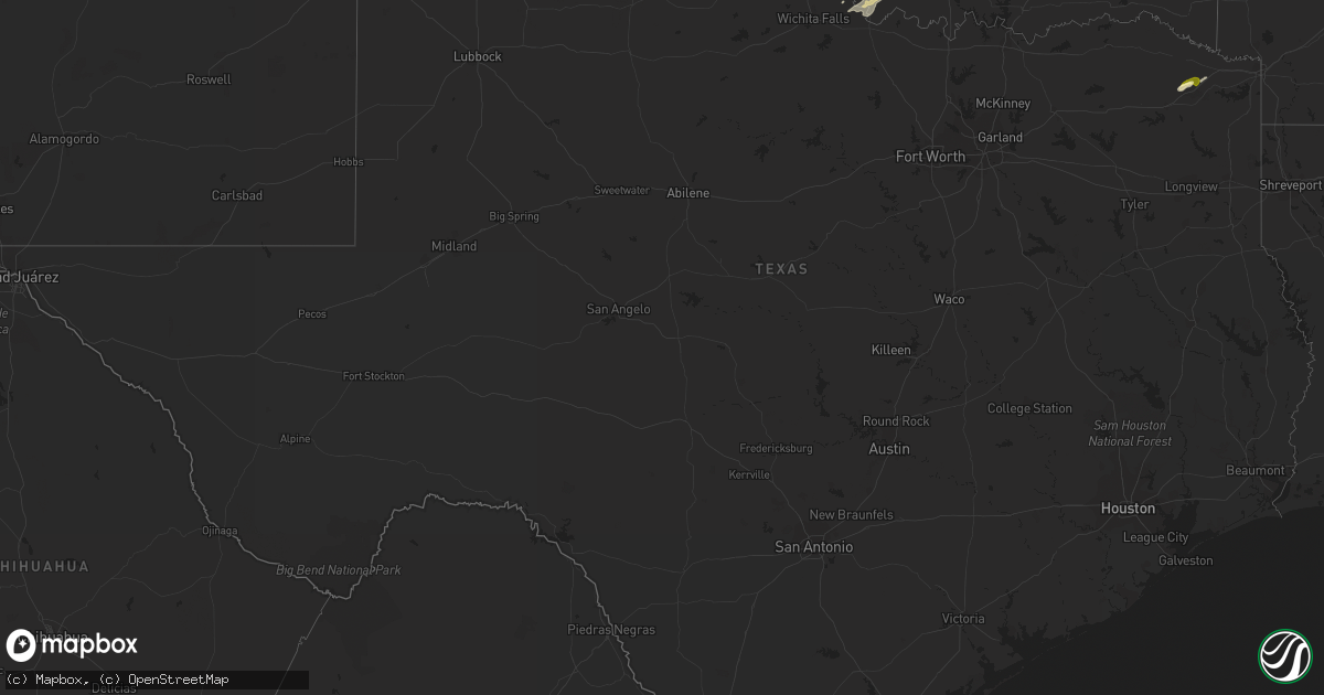 Hail map in Texas on February 15, 2023