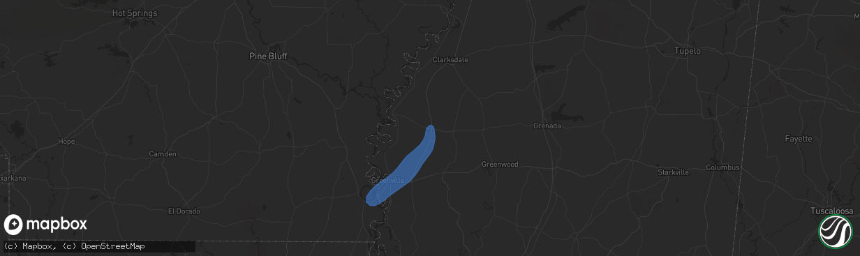 Hail map in Cleveland, MS on February 15, 2025