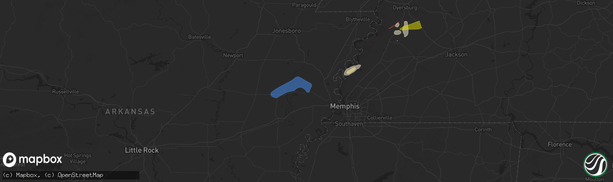 Hail map in Earle, AR on February 15, 2025