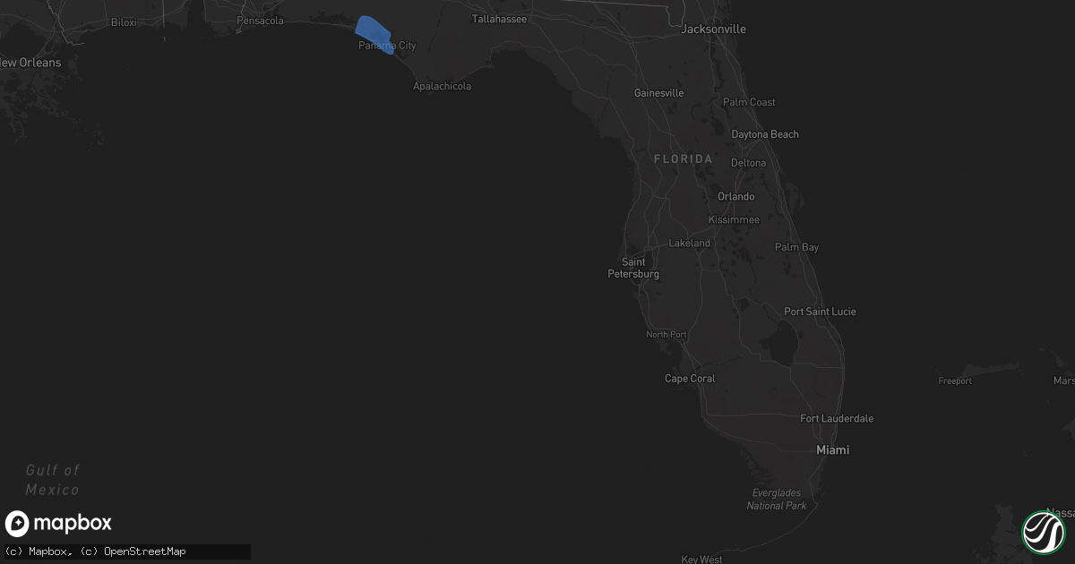 Hail map in Florida on February 15, 2025