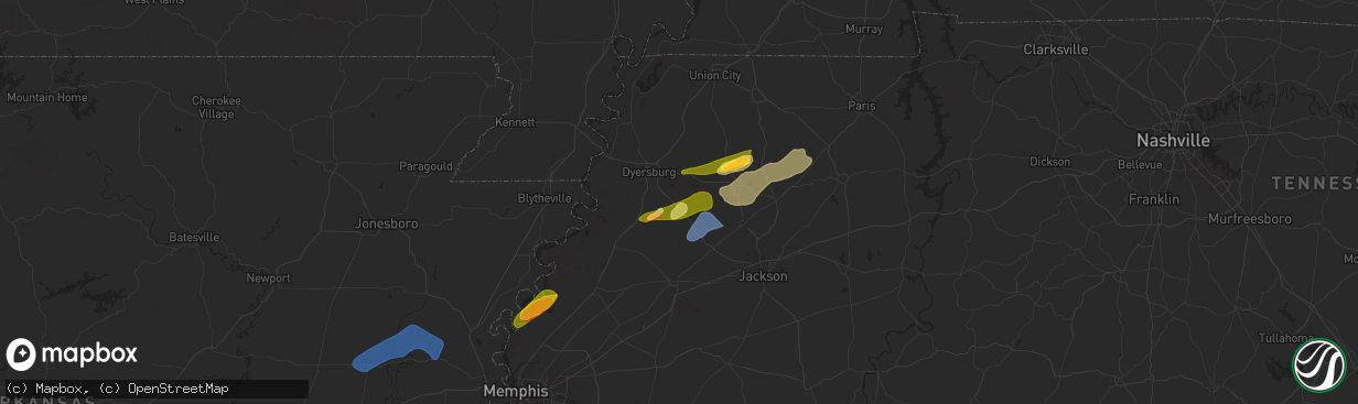 Hail map in Friendship, TN on February 15, 2025