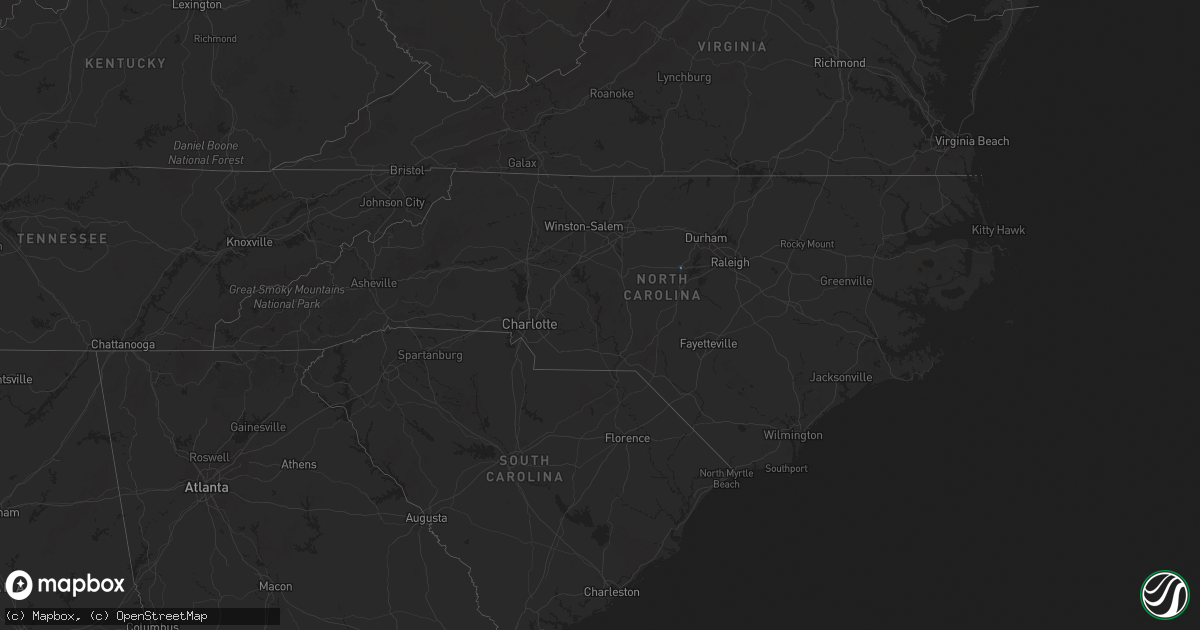 Hail map in North Carolina on February 15, 2025
