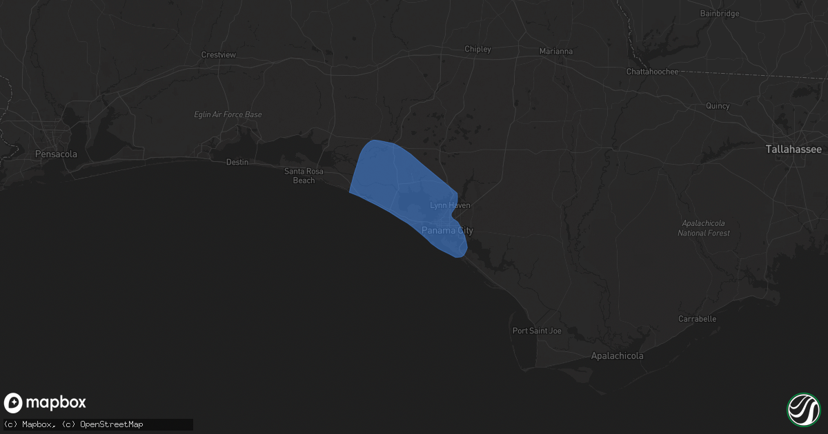 Hail map in Panama City Beach, FL on February 15, 2025