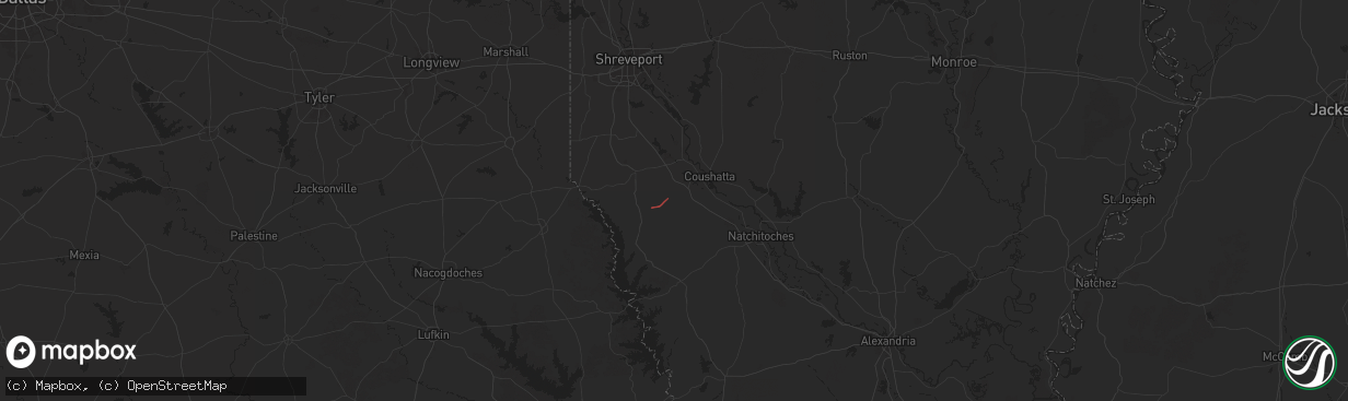 Hail map in Pelican, LA on February 15, 2025