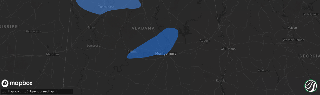 Hail map in Prattville, AL on February 15, 2025