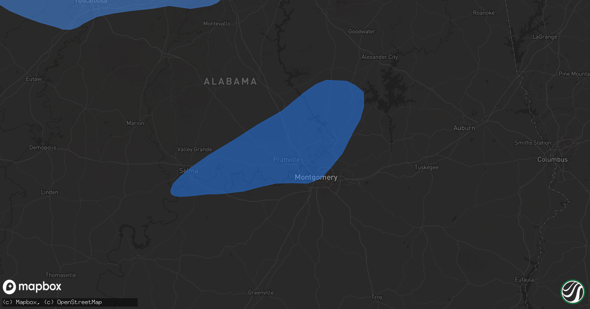 Hail map in Prattville, AL on February 15, 2025