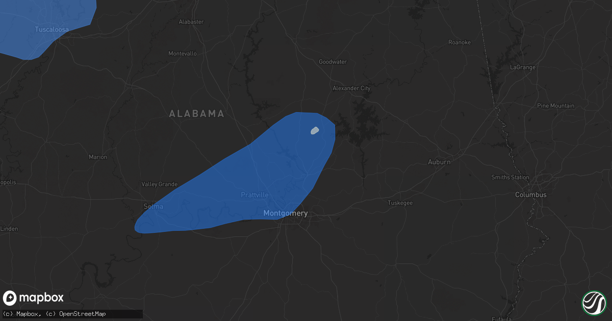 Hail map in Wetumpka, AL on February 15, 2025