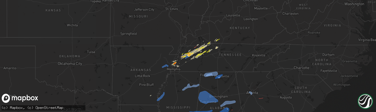 Hail map on February 15, 2025