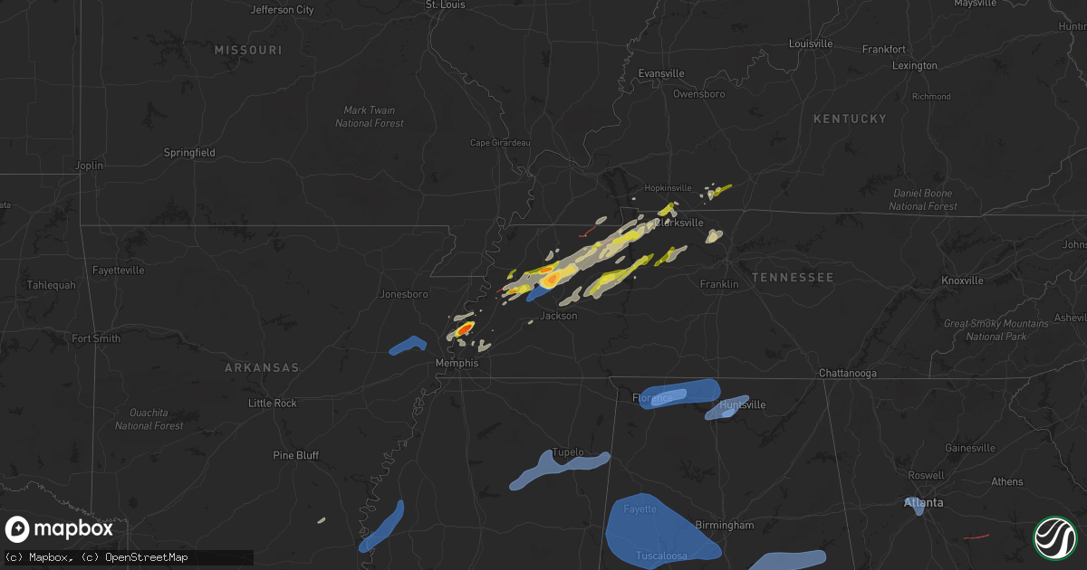 Hail map on February 15, 2025