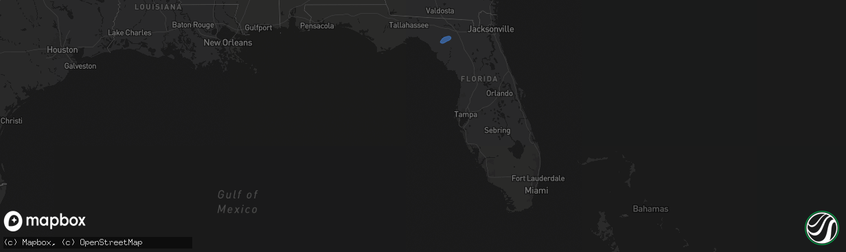 Hail map in Florida on February 15, 2026