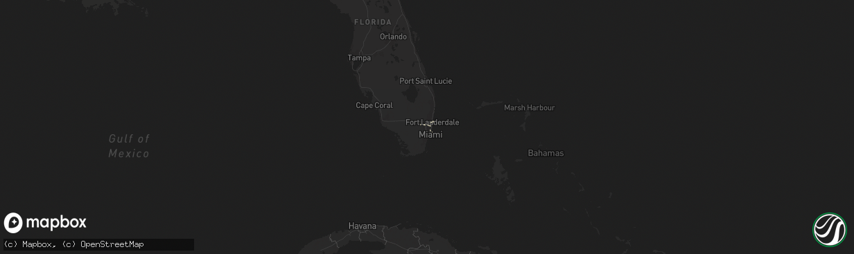 Hail map in Florida on February 16, 2016