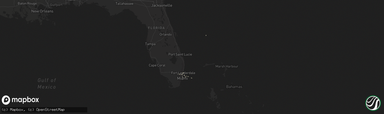 Hail map on February 16, 2016