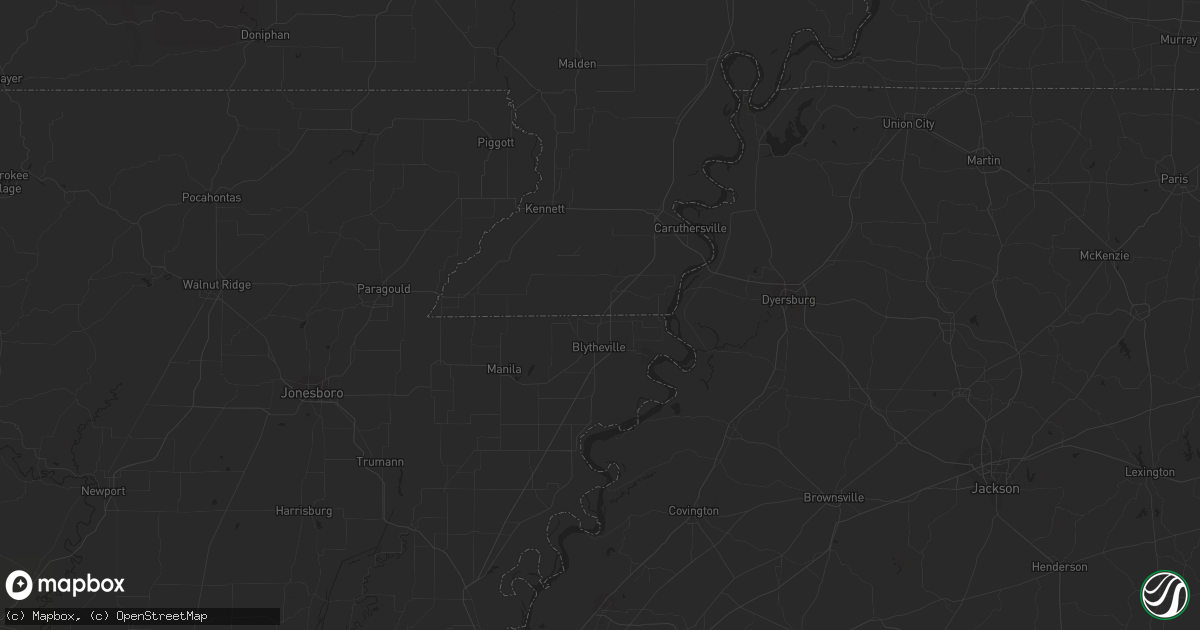 Hail map in Forrest City, AR on February 16, 2023
