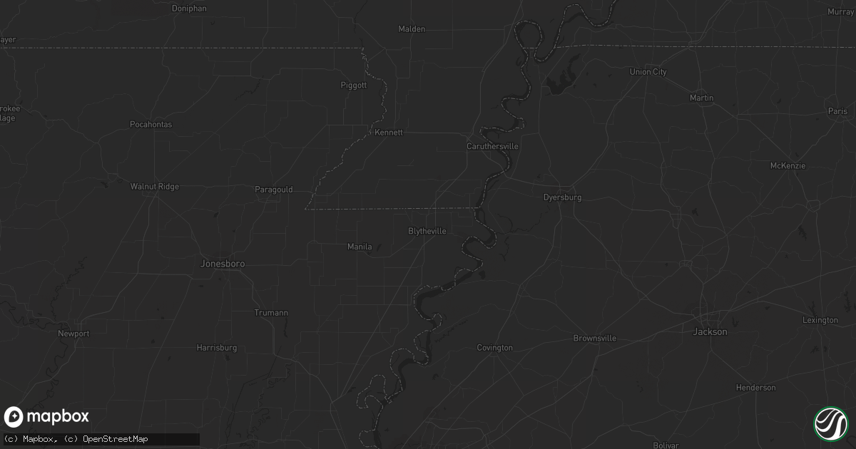 Hail map in Widener, AR on February 16, 2023